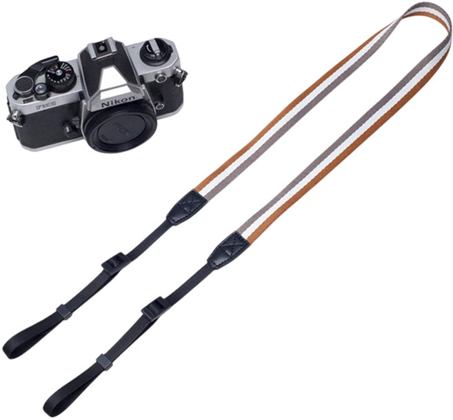 스냅케이스 카메라 스트랩 스트라이프, 1개, E 브라운화이트그레이