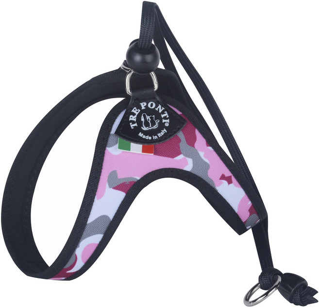 썬더펫 트레폰티 리버티 (스토퍼타입) 하네스 강아지 가슴줄 이탈리아 수제 명품, 1개, 핑크카모