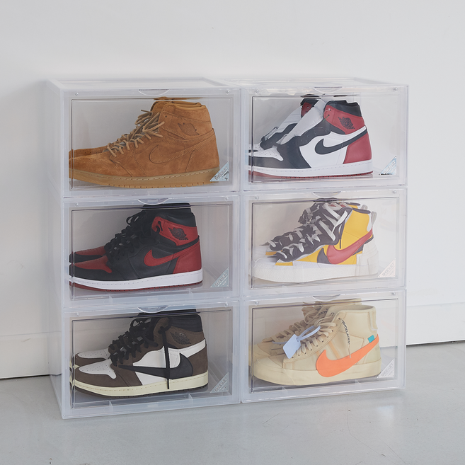 [6PACK구성] 슈브제 와이드 프리미엄 신발 보관함 (변색 방지 자외선 차단 편리한 수납) Shoevjet Wide