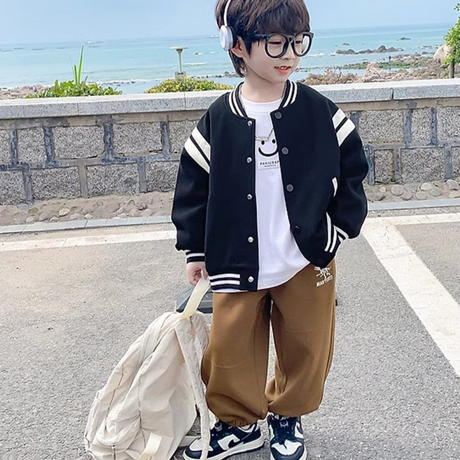 UPPERCUT 주니어 배색라인 공용 야구점퍼 남아 여아 아우터자켓 항공점퍼