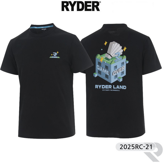 라이더 배드민턴 티셔츠 반팔 상의 남녀공용 반팔티 코튼라이크 오버핏 블랙 2025RC-21