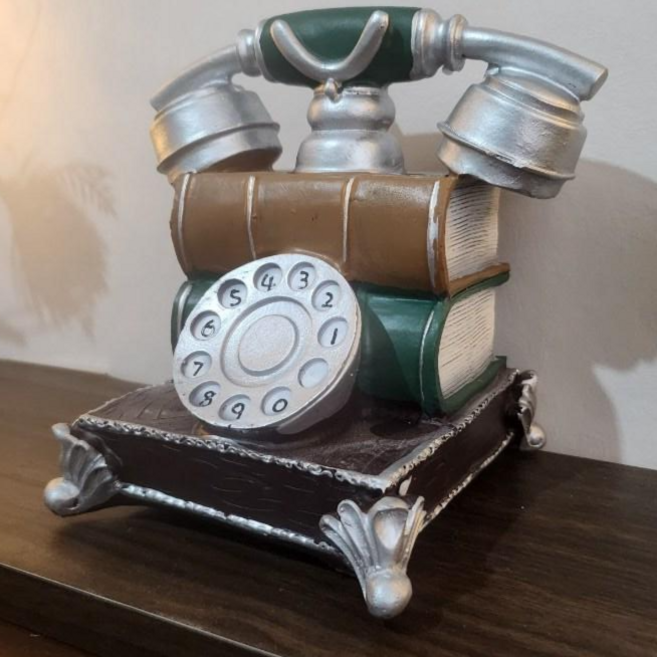 나있고 엔틱 빈티지 전화기 인테리어 소품, 브라운&그린