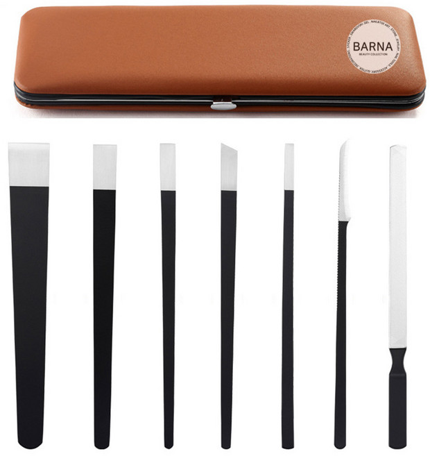 바르나 발톱나이프 패디큐어 나이프 수각도 각질제거 뒤꿈치각질제거 나이프 파고드는 발톱 손톱깍이, 바르나 패디나이프7종세트, 1개