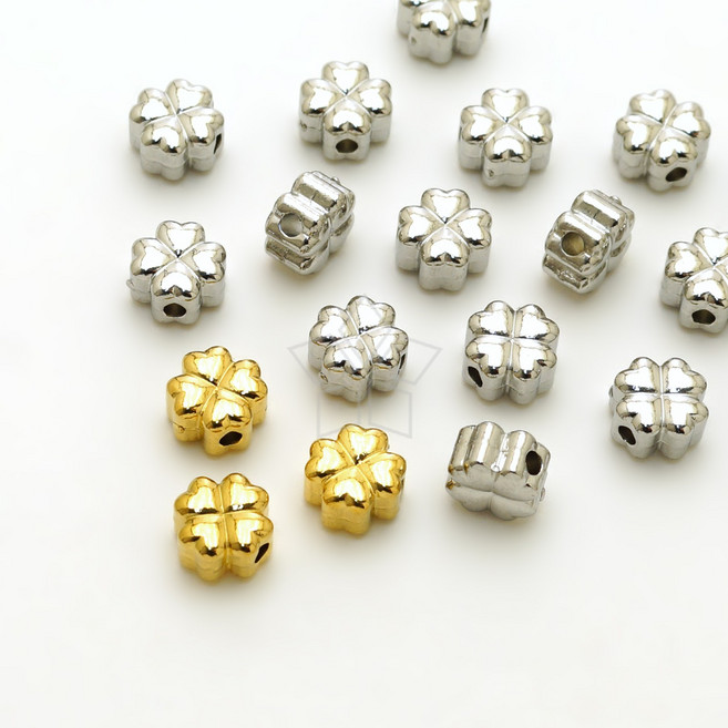 [엔비즈] 써지컬스틸 볼륨클로버 통과형 비드참 6.5x6.5mm 써지컬 악세사리 부자재