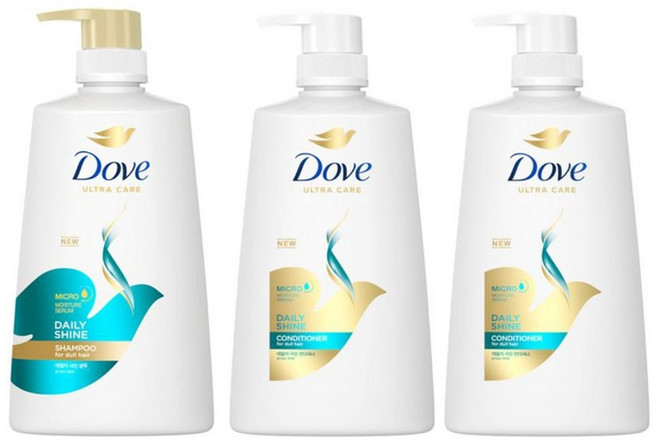 도브 데일리 샤인 샴푸 1개 + 컨디셔너 2개