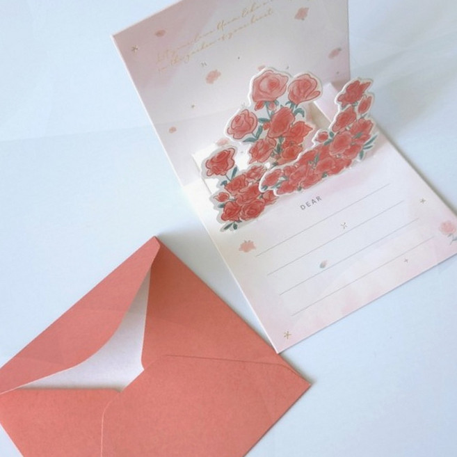 팝업 카드 입체 꽃다발 장미 카네이션 어버이날 스승의날, 상세페이지 참조, 상세페이지 참조