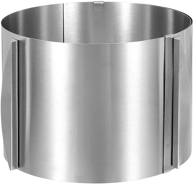 uxcell 유엑셀 조절 가능한 원형 케이크링 15cm 스테인리스 베이킹 틀, 1개