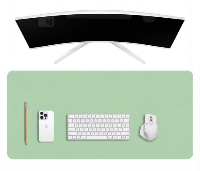 리팟 가죽 데스크 매트 와이드 장패드 마우스패드 논슬립 키보드패드, 멜론