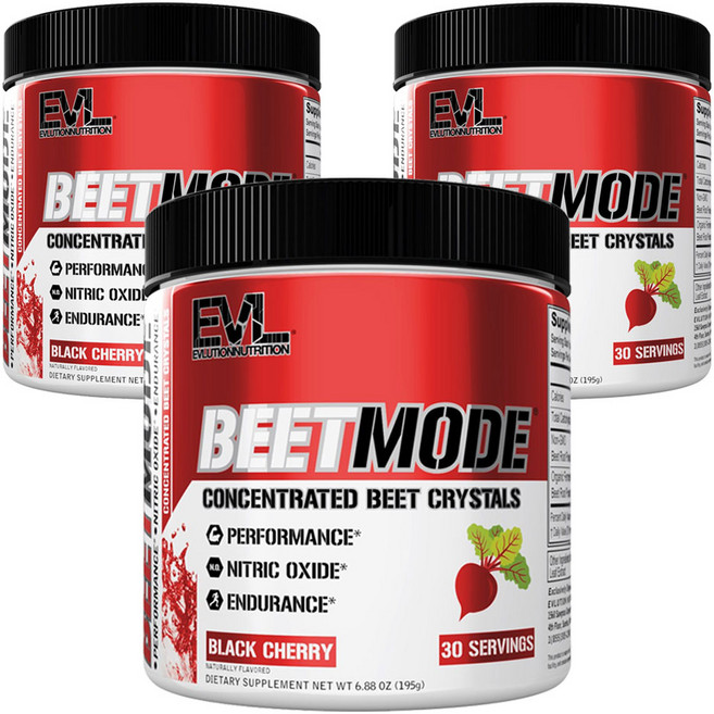 EVLUTIONNUTRITION 비트모드 블랙 체리 맛, 3개, 195g