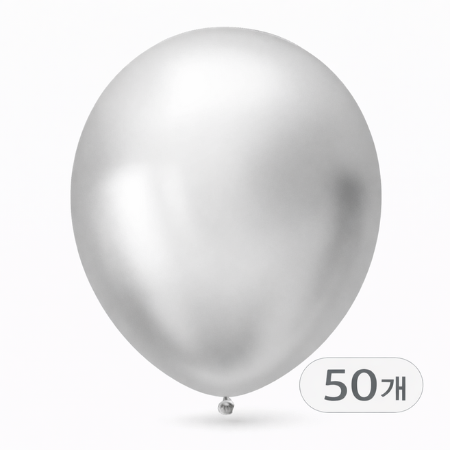 브로키 메탈풍선 12인치 50p 펄풍선 크롬풍선 데코 파티용품, 50개, 메탈실버