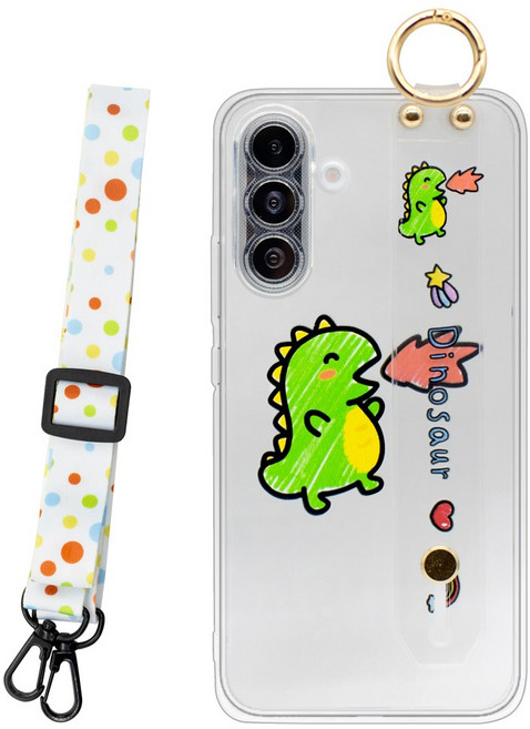 폰플리 캐릭터 투명 목걸이 휴대폰 케이스