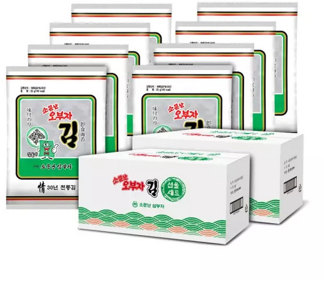 [소문난삼부자]소문난오부자 전장김 25g X 8봉+8봉(16봉), 8개