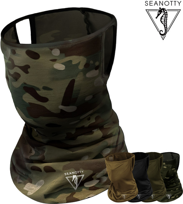 씨노티 오퍼레이터 택티컬 넥워머 워랩 버프 스카프 반다나 등산 아웃도어, 1개, FROG