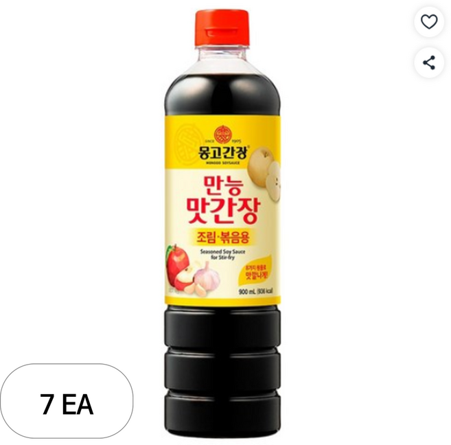 몽고식품 맛간장 조림 볶음용 만능간장, 900ml, 7개