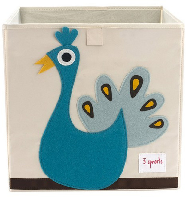 3스프라우츠 수납정리함 스토리지 박스, peacock, 1개