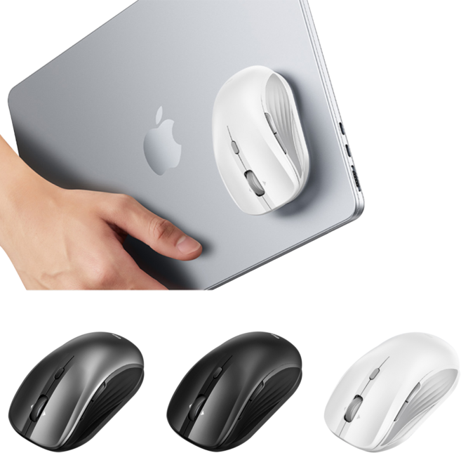 ESR 마그네틱 노트북 자석 부착 무소음 블루투스 무선 마우스, 화이트