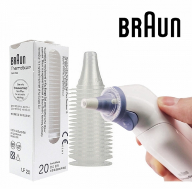 브라운 귀체온계 필터 캡 렌즈 리필 커버 20개입, 1세트