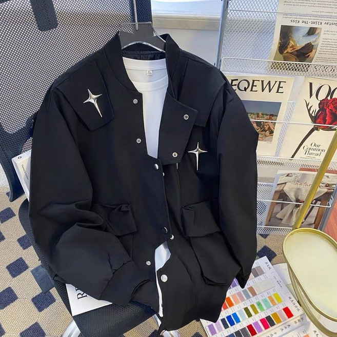 남성 야구 점퍼 캐주얼 봄 가을 간절기 코트 오버핏 남여공용 야구복 점퍼 CY