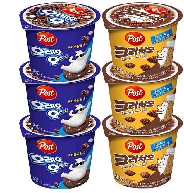 포스트 오레오오즈컵30g 크리치오컵30g, 30g, 6개
