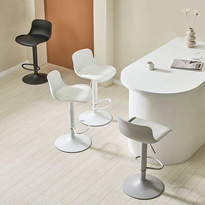 스테이인무드 아일랜드 식탁의자 높낮이 인테리어 체어, 고정형 아일랜드 식탁의자, 화이트