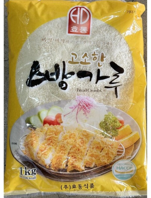 효동 빵가루 건식 /새우/오징어/감자/튀김/바삭/어린이간식/치킨/너겟/등심/돈까스/전/고로케/토스트, 1개, 1kg