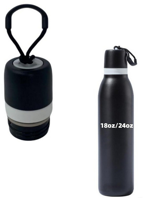 Owala FreeSip 트위스트 단열 스테인리스 스틸 532ml(18온스) 709.8ml(24온스) 물병과 호환되는 교체 뚜껑 (로즈 레드)_159105, 블랙_159105