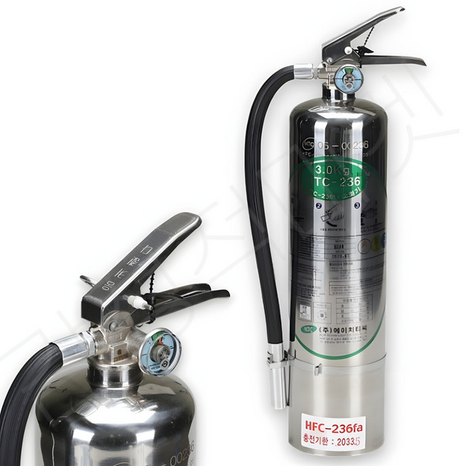 가스 소화기 하론대체 청정가스 전기화재 사무실 화재방지 3KG 차랑용소화기 스텐소재