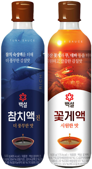 백설 꽃게액+참치액 진 더 풍부한맛, 1세트, 500g