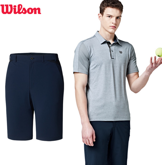 윌슨 남성 스판 5부 반바지 4341 네이비 사이트 밴딩 여름 슬랙스