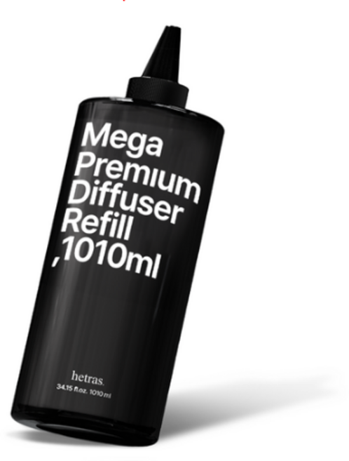 헤트라스 메가 프리미엄 대용량 디퓨저 리필 + 뾰족캡, (FLOWER SHOP) 플라워샵, 1.01L, 1개
