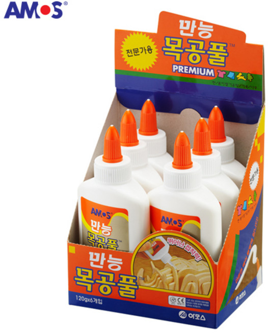 아모스 전문가용 목공풀 120g 1갑6개입