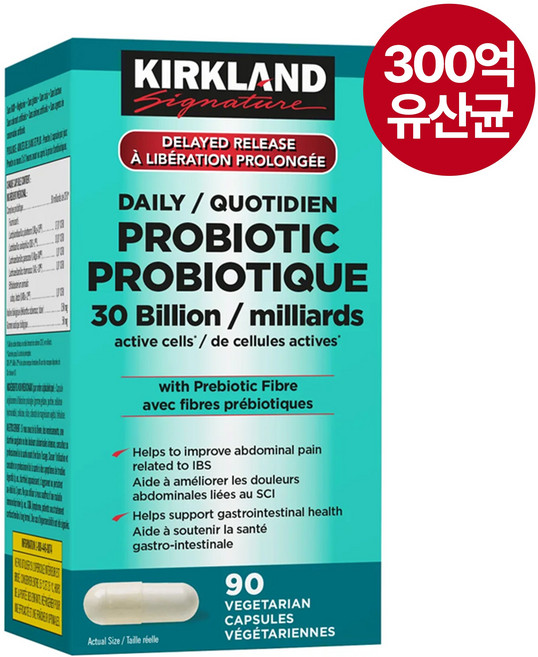 커클랜드 시그니처 데일리 프로바이오틱 300억 유산균 90정 캐나다 코스트코, 1개