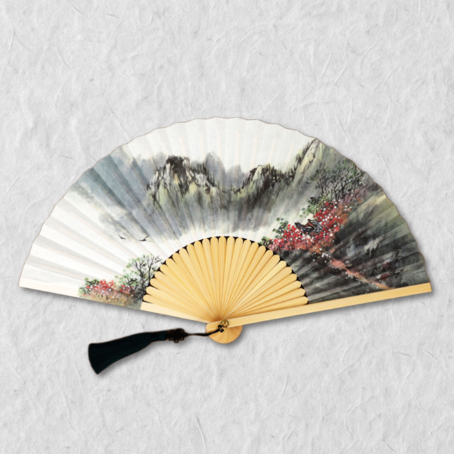 [자체제작] 백의민족공방 국산 전주 합죽선 부채 (대), 1개, 부채그림 - 여름