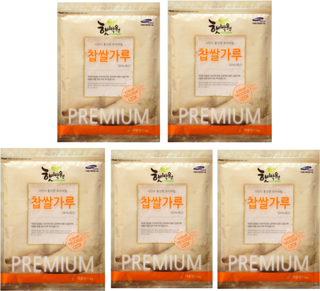 김포맥아식품 국산 찹쌀가루, 5개, 1kg