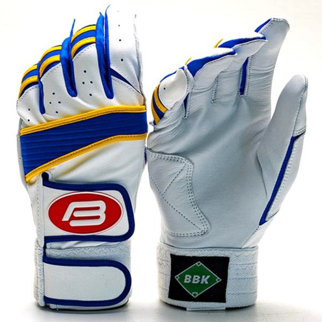 BBK 배팅장갑 BG386 청색 야구장갑 더블벨크로, 1개, 블루/화이트