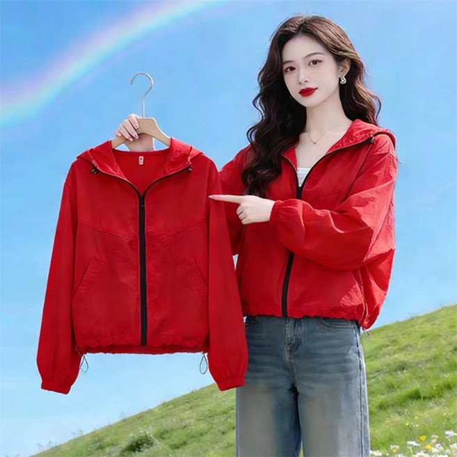 TIRA 여성 후드 집업 썸머 바람막이 루즈핏 얇은 자외선차단 점퍼 아웃도어 간절기 자켓