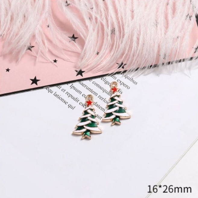 KAY&JAY 크리스마스 펜던트 모음 크리스마스 악세사리 메탈펜던트 DIY 겨울 키링 만들기 재료 1p, 트리(펄), 1개