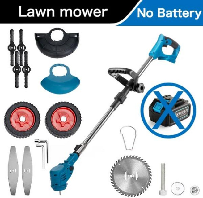 무선 전기 잔디 깎는 기계길이 조절 가능한 절단기가정용 정원 도구마키타 호환가능 18V 배터리 호환21V, 1개