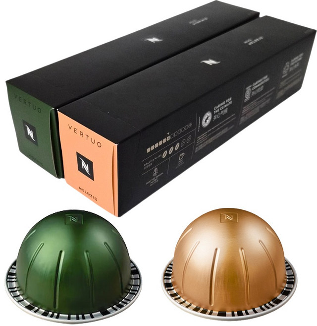 [버츄오 머그샷]네스프레소 캡슐커피 (멜로지오 곡물 비스킷향 & 스토미오 스파이시 우디향) 머신세정제 증정, 1세트, 1개입, 250g