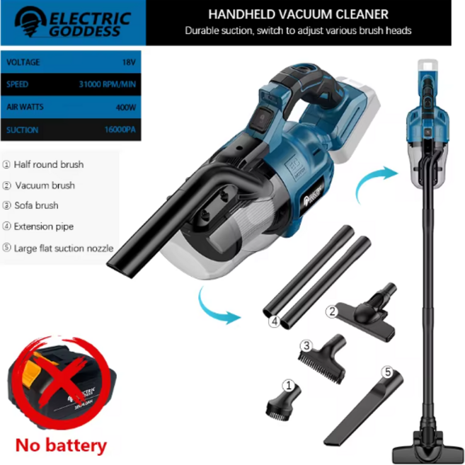 전기 여신 브러시리스 배터리 무선 18V 청소기 DIY 도구 핸드 진공 다기능 헬드, [01] No Battery, 1개