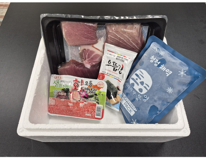 [진스농수산] 생참다랑어 500g 2~3안분용, 1개, 500g(초장+김)