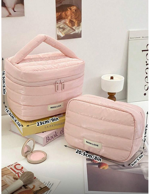 화장품 파우치세트 충격보호 방수파우치 대용량 여행용 파우치, 1개, 핑크세트