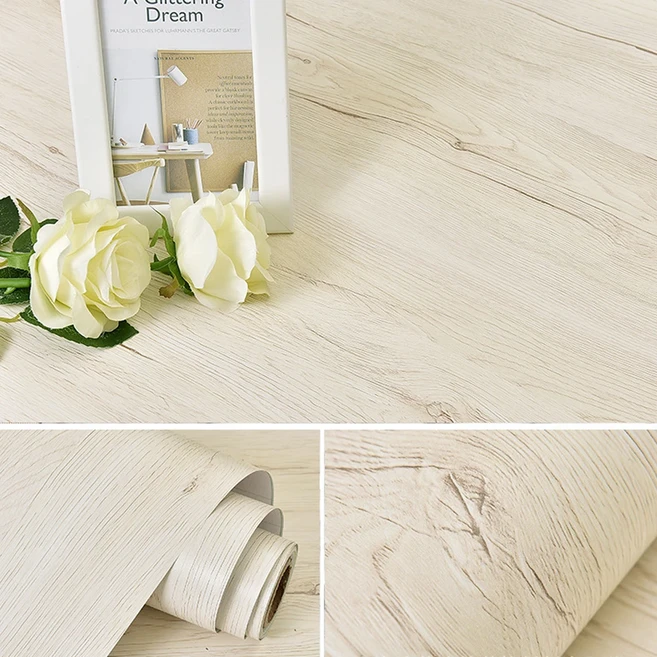 PVC 완벽방수 목재 비닐 벽지 롤 자체 접착 장식 종이 문 캐비닛 데스크탑 가구 스티커, 03 30cmx25cm, 11 WPS002