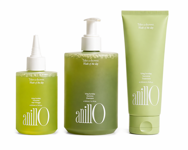 <쇼핑백증정>아닐로 3종 세트-라임썬데이 리프레시샴푸(450ml) 리프레시 헤어비니거(200ml) 리프레시 헤어컨디셔너(150ml), 1세트