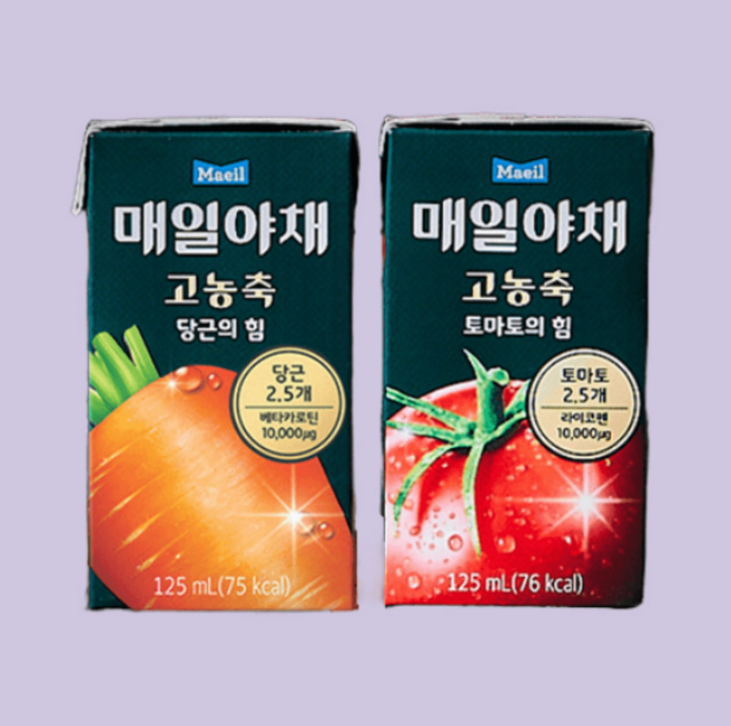 매일 고농축 당근의힘 토마토의힘 과채주스 착즙주스, 48개, 125ml