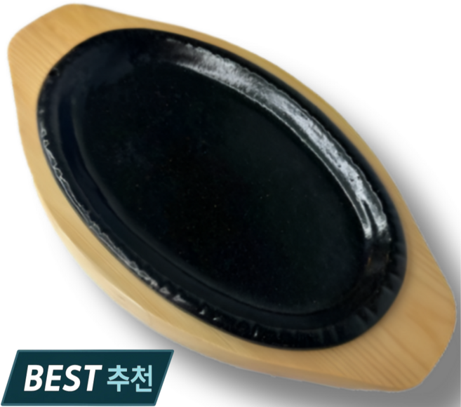 라넥토 스테이크 무쇠 철판 원목받침 / 감성 주방템 인덕션 가능 도도가 무쇠스테이크팬, 1개, 33cm