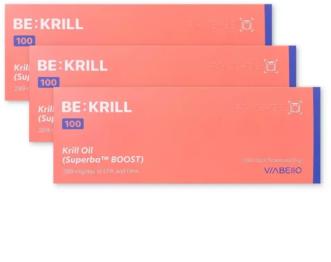 비아벨로 비크릴 100 1000mg X 15정 3박스 인지질 크릴오일 다이어트, 1개