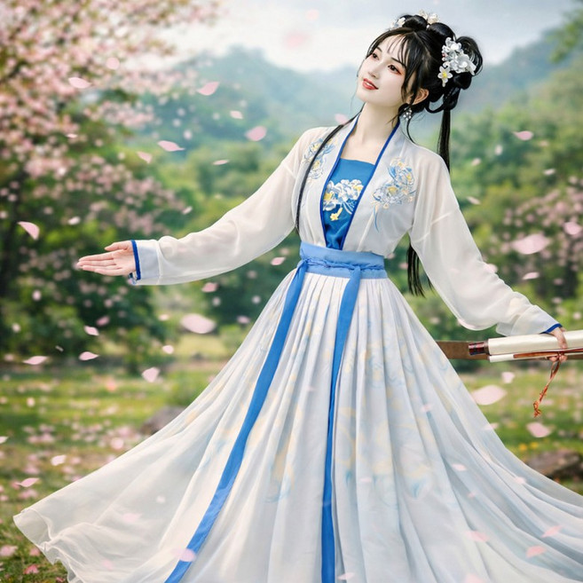 한푸 전통 선녀복 송나라 중국전통의상 공주 사극 공연 선녀 코스프레