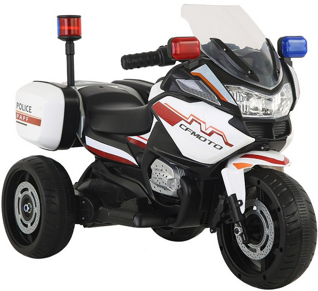 유아용 경찰오토바이 전동 전동차 스쿠터 경찰차 세발, 화이트더블드라이브 배터리증설  가죽시트리모콘, 1개