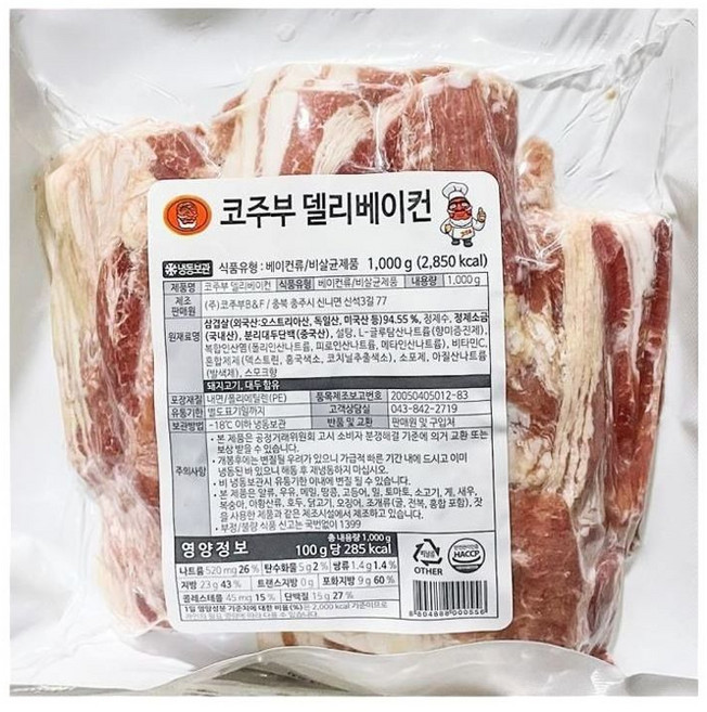 식자재 코주부B앤F 베이컨 파지 1Kg x1개 onl+911bq, 1